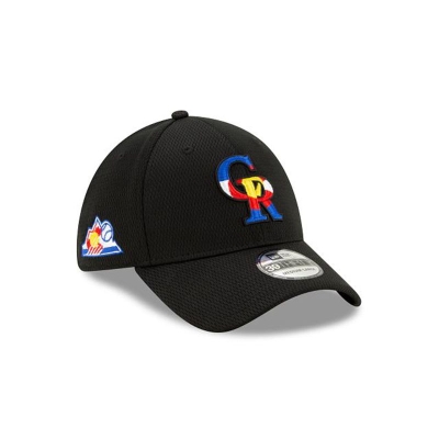 Black Colorado Rockies Hat - New Era MLB 2021 Spring Training 39THIRTY Stretch Fit Caps USA3192075